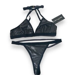 NWT OH LA LA CHERI NORDSTROM FAUX  LEATHER STRAPPY SET S/M